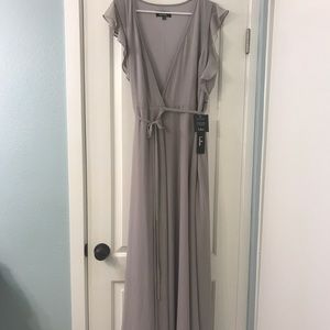 light grey wrap dress